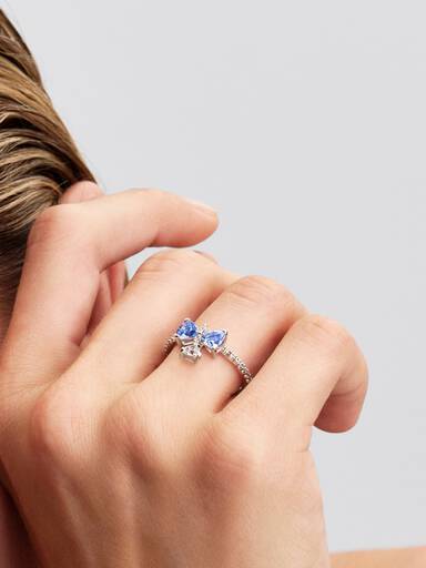 Bridgerton Blauwe Strik Ring