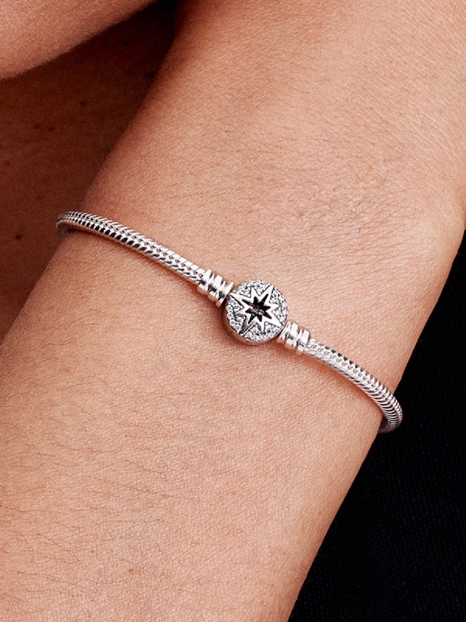 Slangenschakelarmband met sluiting met poolster