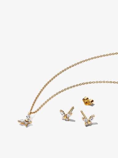 Vergulde Vlinder Sieraden Cadeauset