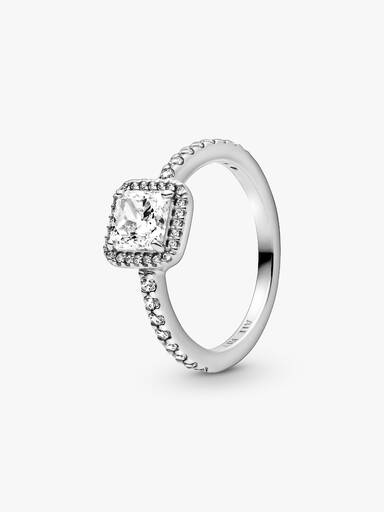 Vierkante sprankelende halo-ring