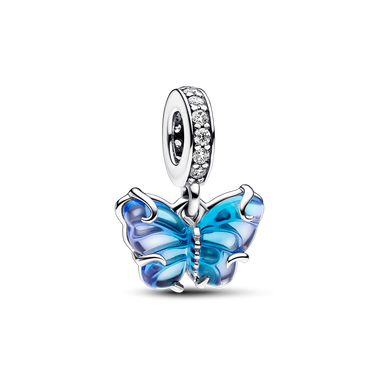 Blauwe Muranoglazen Vlinder Hangende Bedel