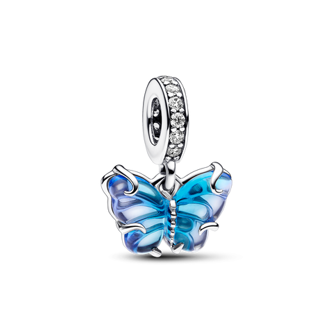 Blauwe Muranoglazen Vlinder Hangende Bedel