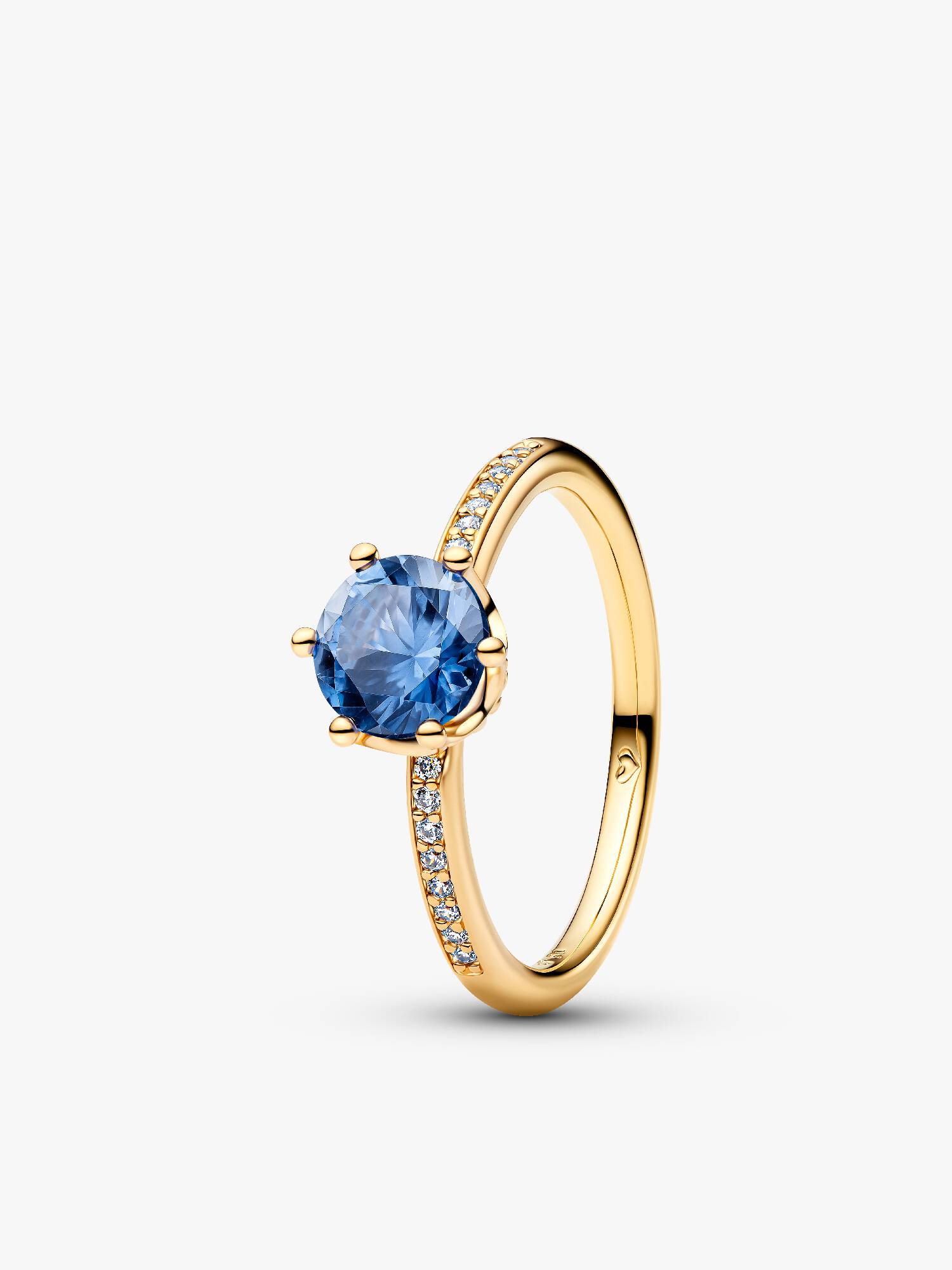 Blauwe Sprankelende Kroon Solitaire Ring