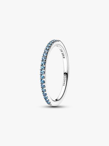 Sprankelende Aquamarijn Halve Eternity Bandring