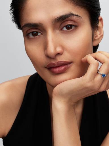 Verhoogd Prinsessenblauw Hart Ring