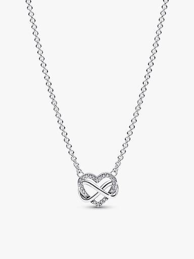Glitterende oneindige hart ketting & oorbellen