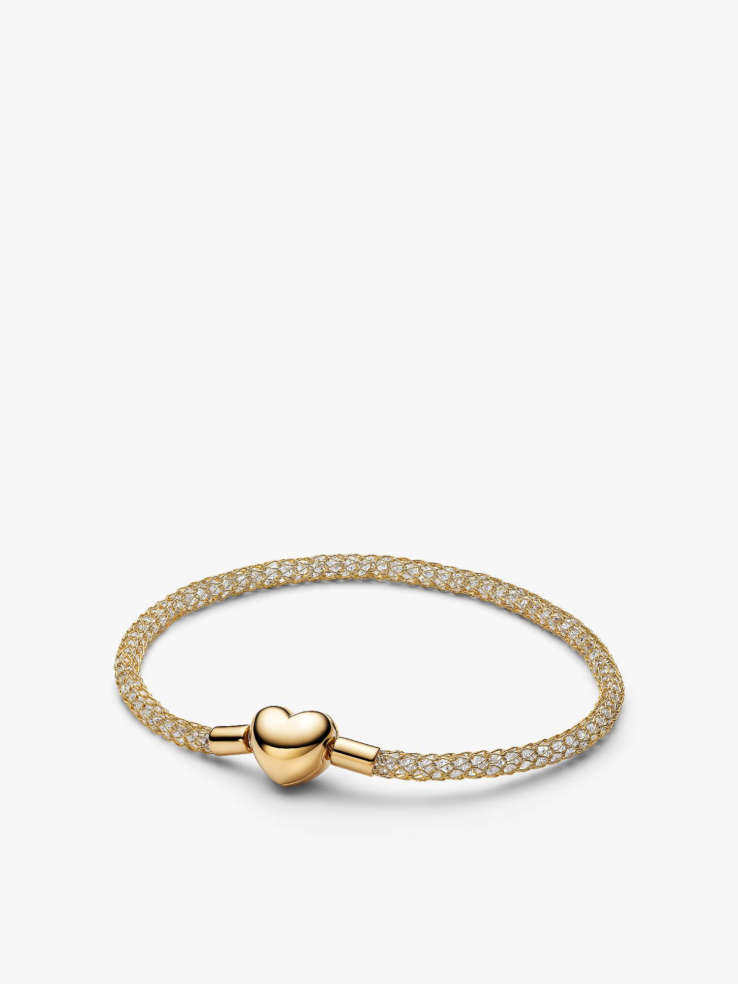Sprankelende Mesh Armband met Hartsluiting 