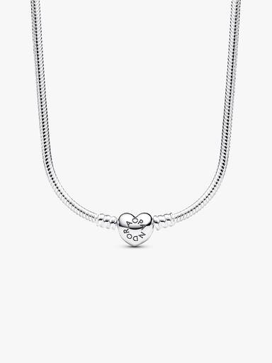 Pandora Moments snake chain-halsketting met hartsluiting