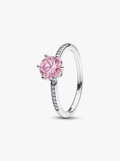 Roze Sprankelende Kroon Ring