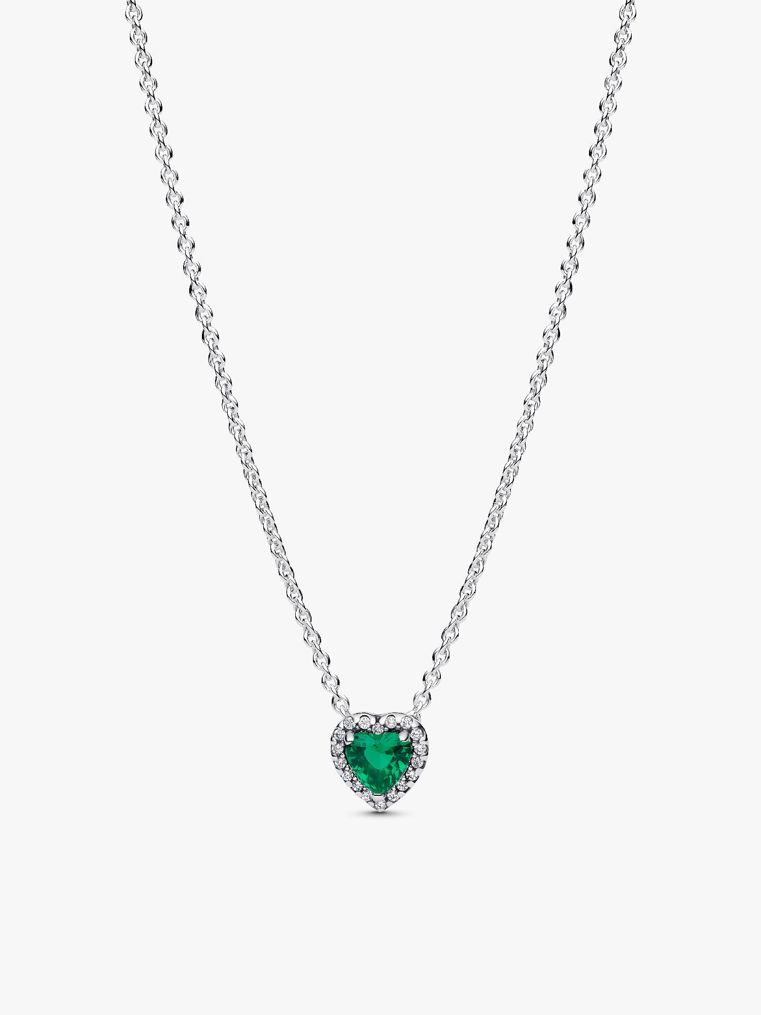 Verhoogd Groen Hart Halsketting