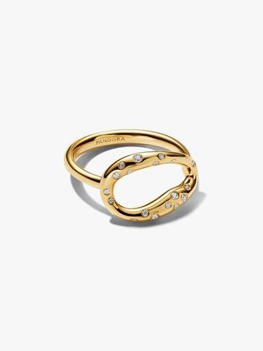Organisch Gevormde Steengezette Statement Ring