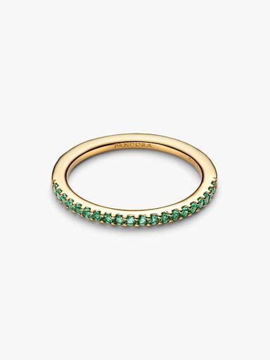 Sprankelende Groene Halve Eternity Bandring
