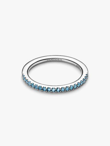 Sprankelende Aquamarijn Halve Eternity Bandring