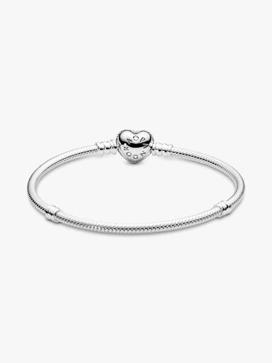 Moments Sprankekend Hart en Pavé Snake Chain armband