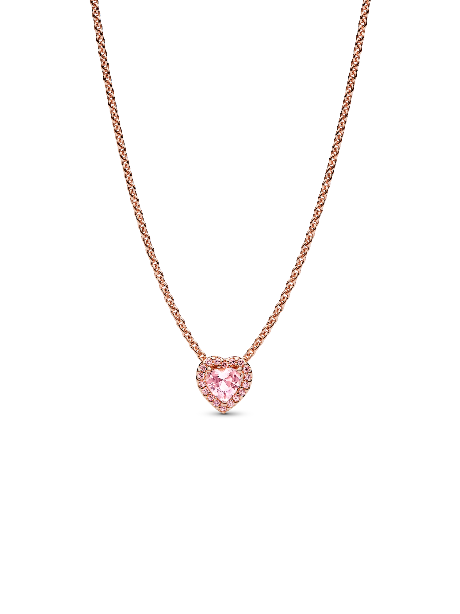 Roze hart halsketting