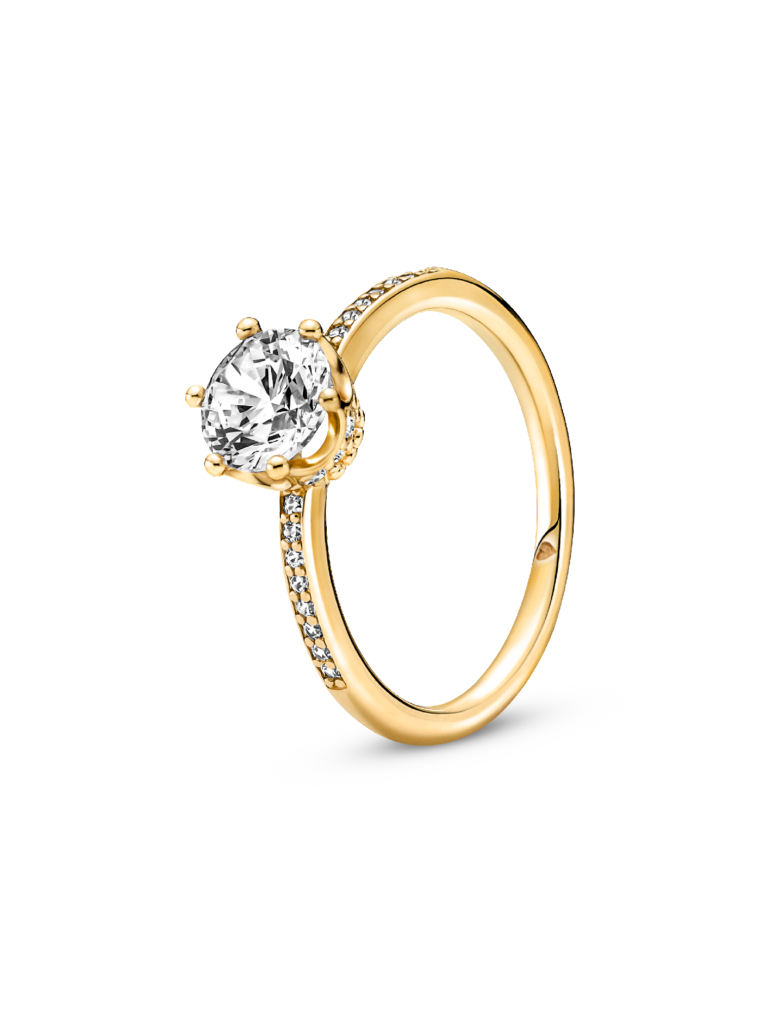 Transparante Sprankelende Kroon Solitaire Ring