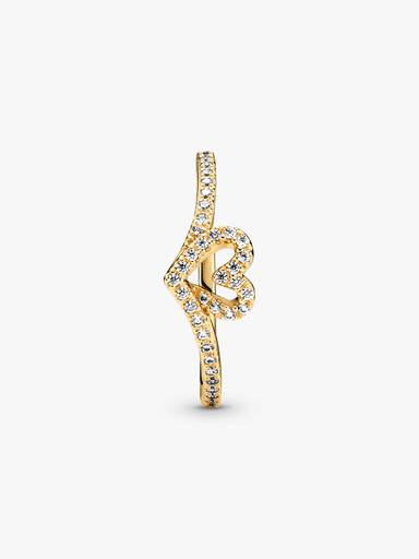 Pandora Timeless Sprankelend Hart Wishbone Ring