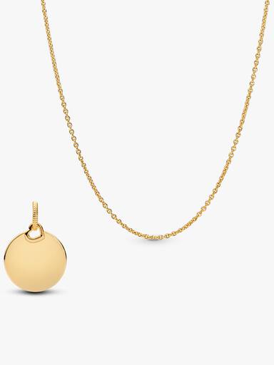 Sieradenset Special Moment ketting & graveerbare ronde bedel