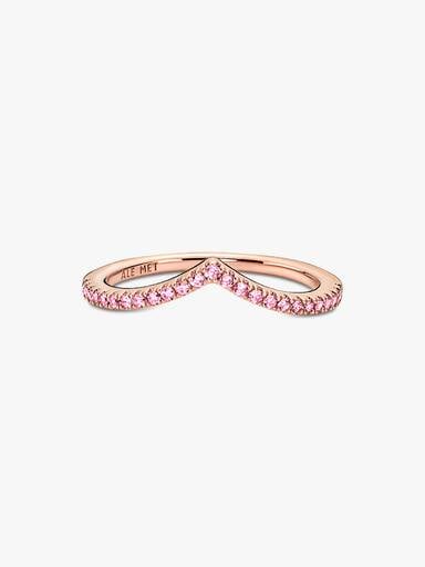 Pandora Timeless Sprankelend Roze Wishbone Ring