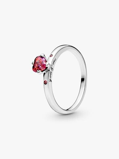 Sprankelend Rood Hart Ring