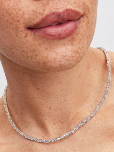 Sprankelende Mesh Halsketting met Hartsluiting