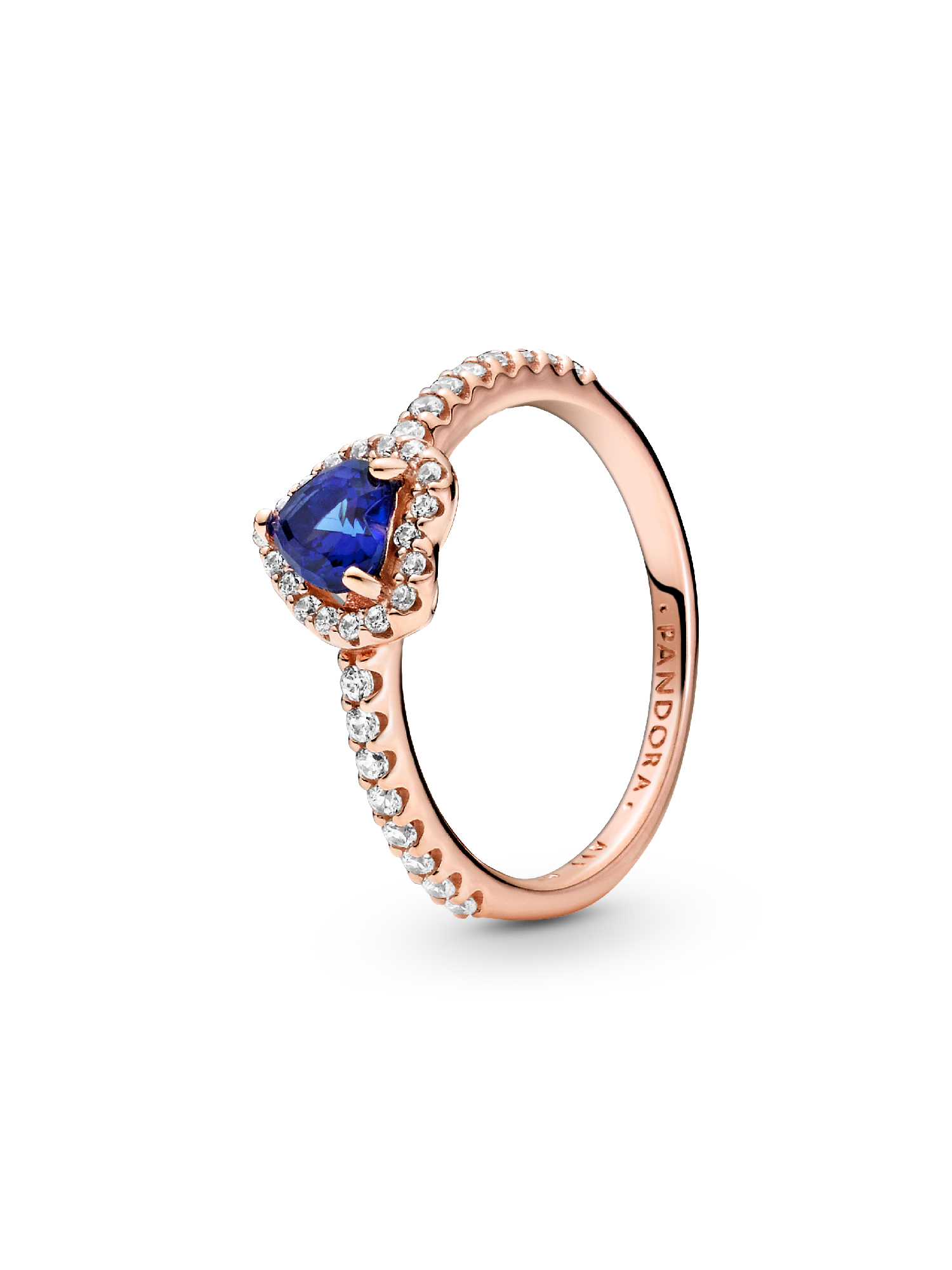 Sparkling Blue Elevated Heart Ring