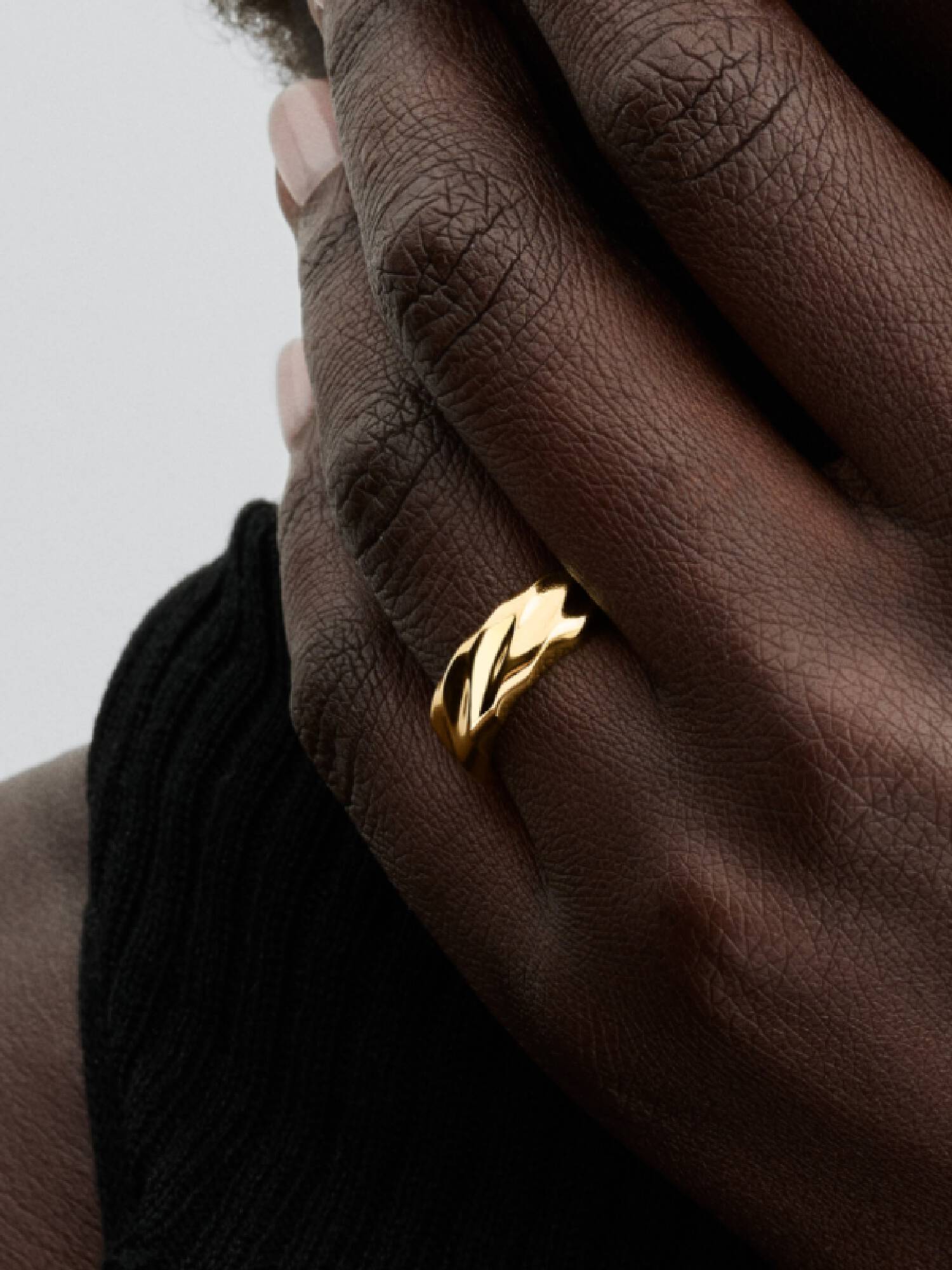 Geribbelde Brede Band Ring