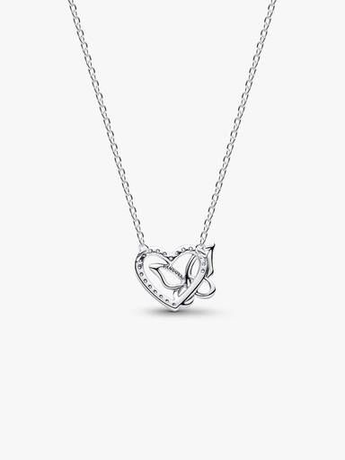 Verstrengeld Hart & Vlinder Ketting met Hanger