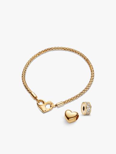 Vergulde hart armbanden set