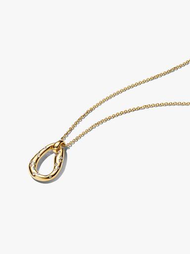 Organisch Gevormde Tweekleurige Hanger met Ketting