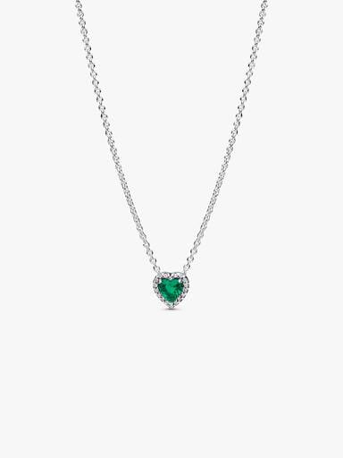 Verhoogd Groen Hart Halsketting