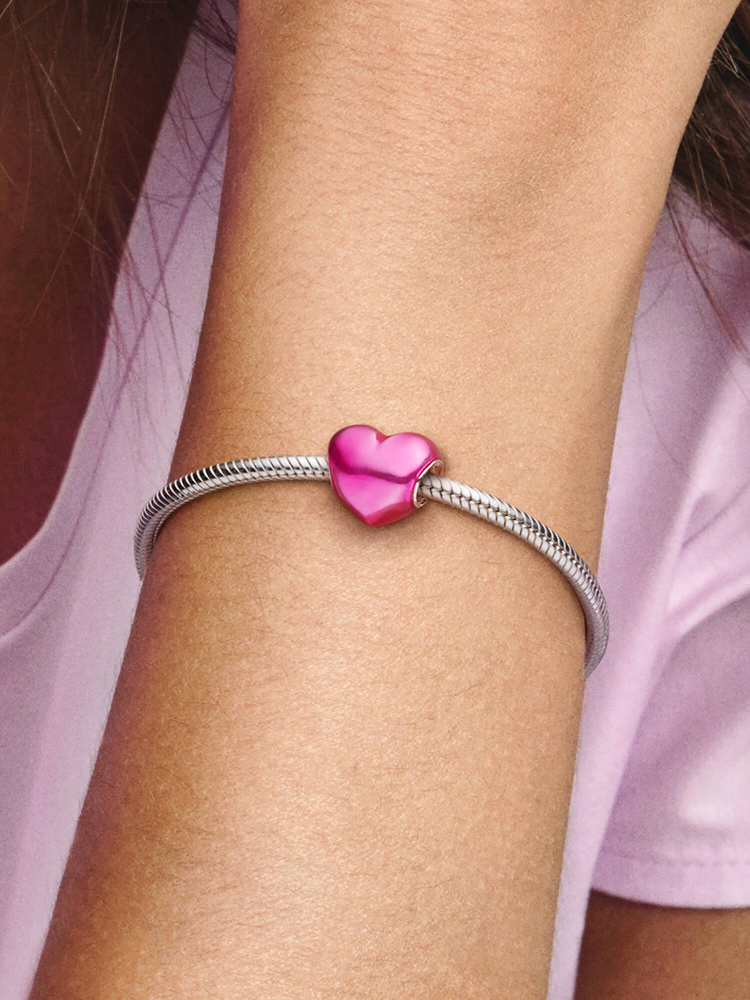 Metallic Roze Hart Bedel