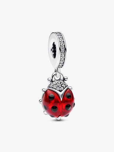 Rood lieveheersbeestje hangende bedel