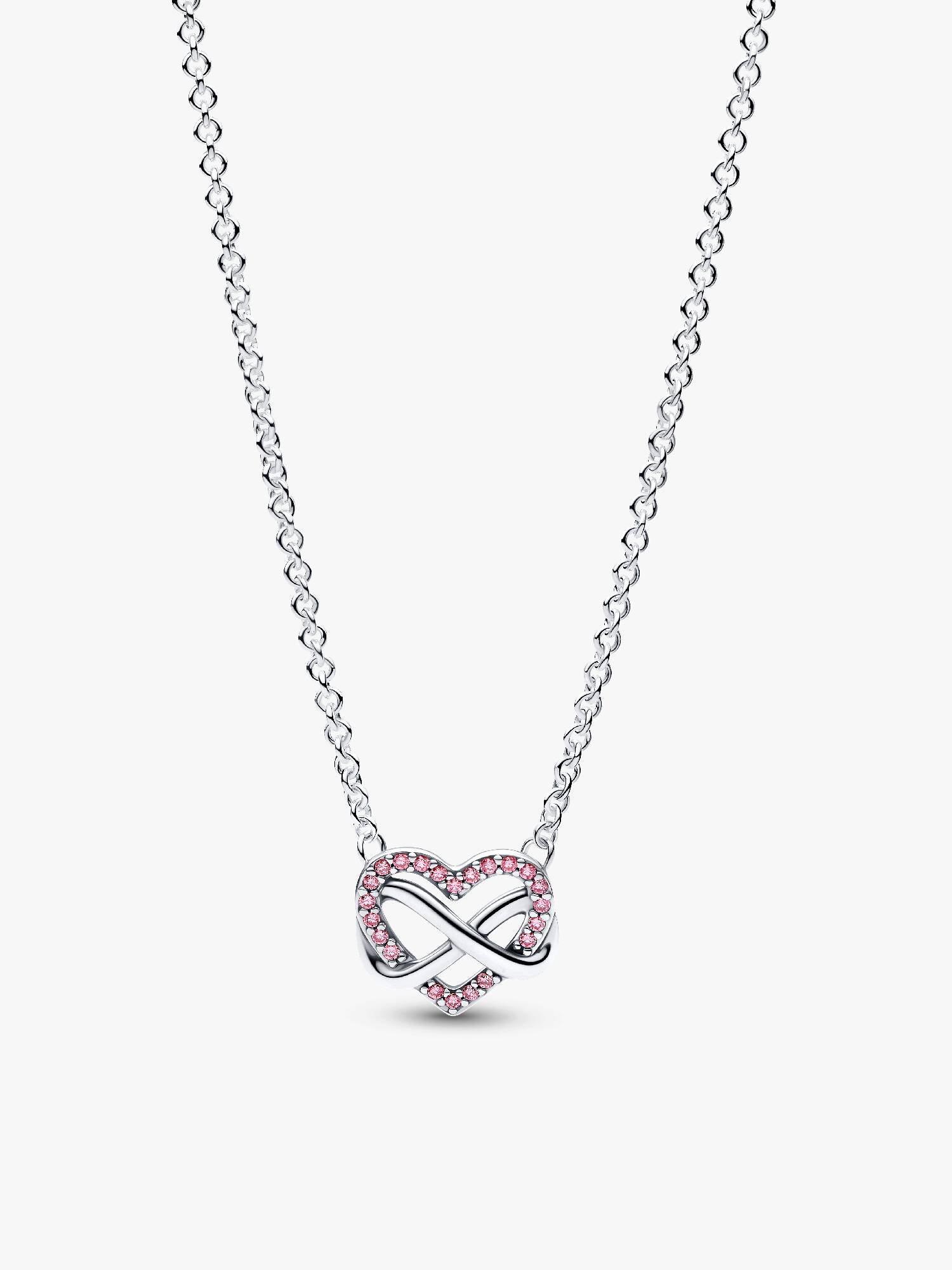 Sprankelende Roze Infinity Hart Halsketting