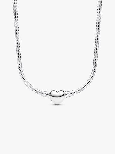Pandora Moments snake chain-halsketting met hartsluiting