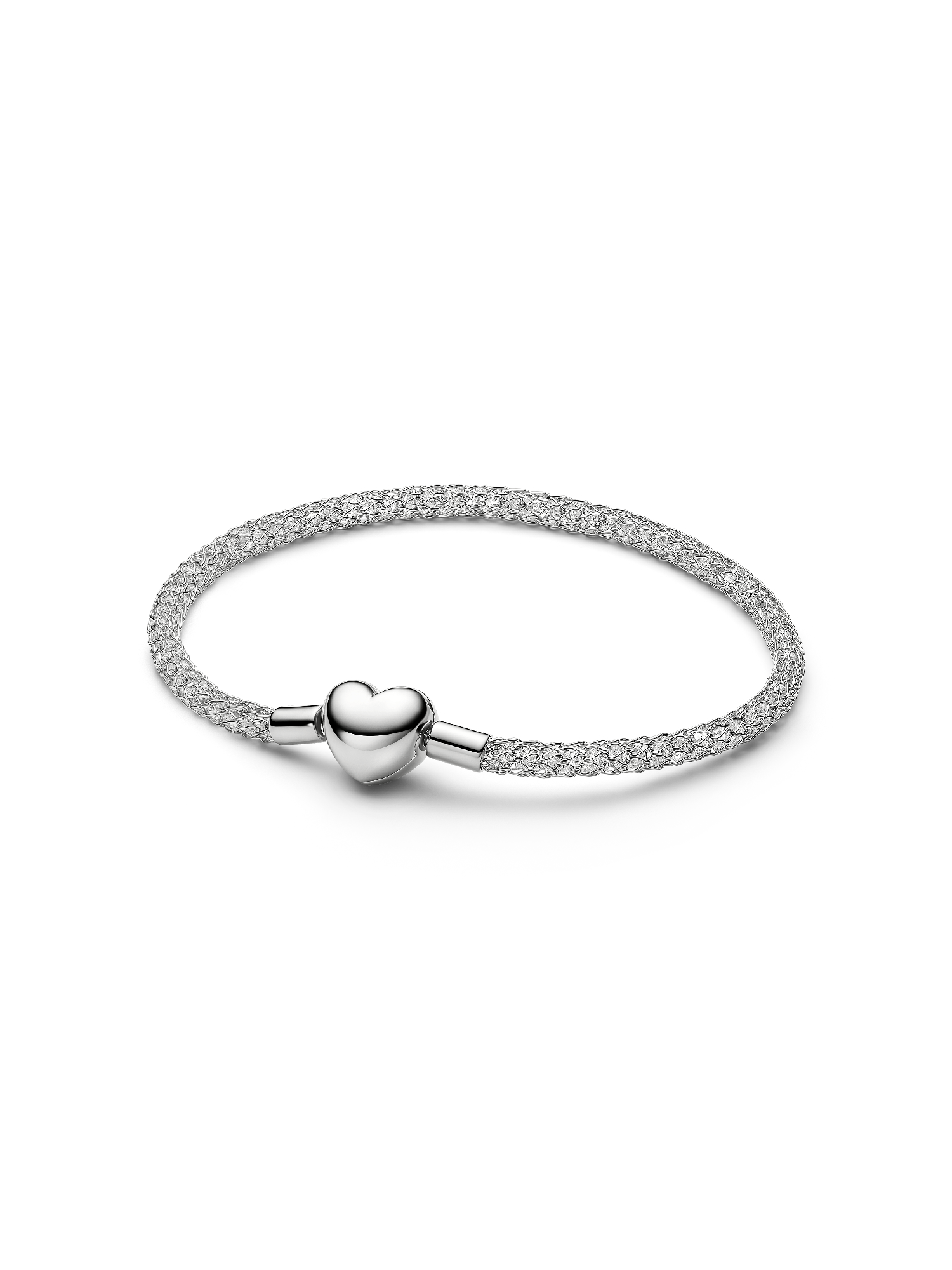 Sprankelende Mesh Armband met Hartsluiting 