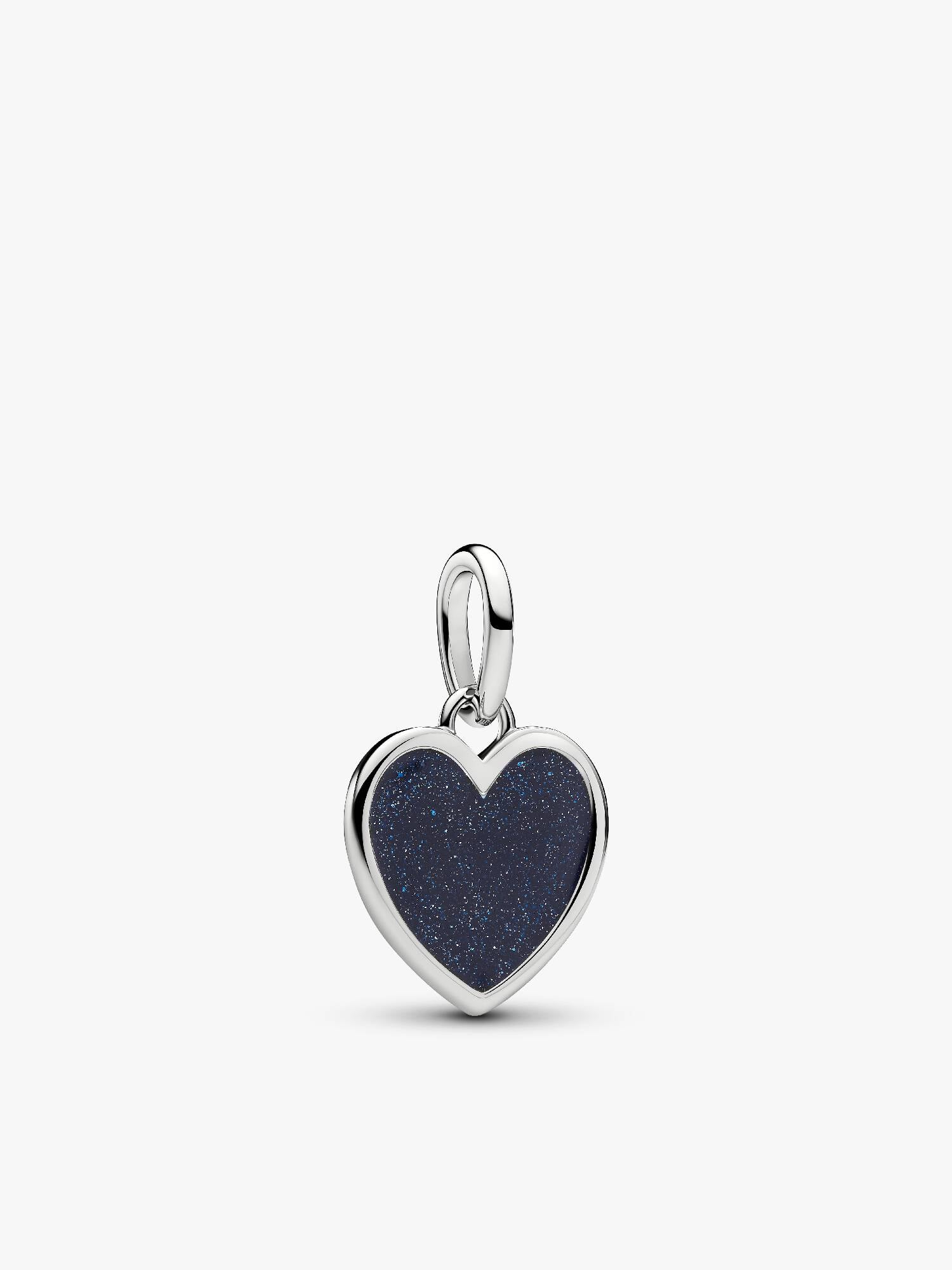 Graveerbaar Blauw Hart Hangende Bedel