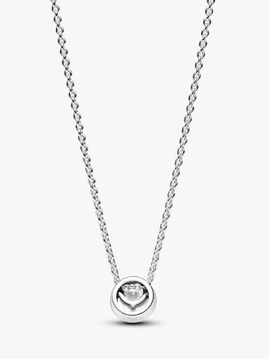 Sprankelende halsketting met ronde halohanger