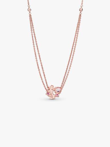 Roze Perzikbloesem Dubbele Ketting