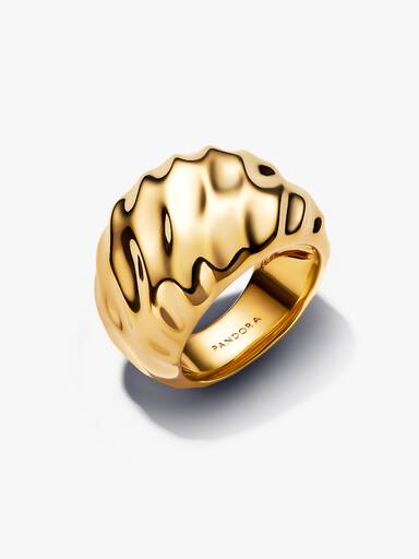 Geribbelde statement ring