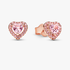 Roze verhoogd hart oorknopjes Roze verhoogd hart oorknopjes
