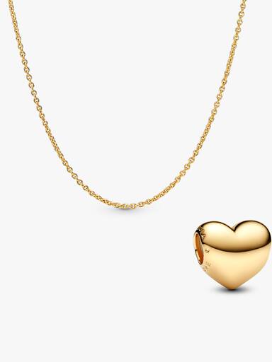 Graveerbare Hart Bedel & Ketting Set