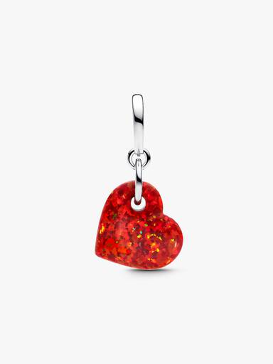 Opalescent Rood Hart Hangende Bedel