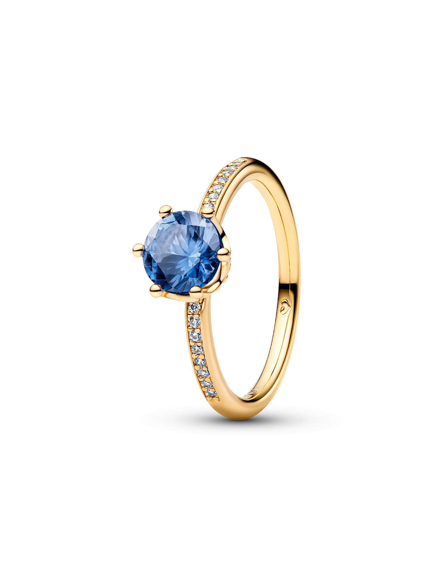 Blauwe Sprankelende Kroon Solitaire Ring