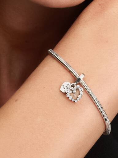 Sparkling Heart-dubbele hangende bedel
