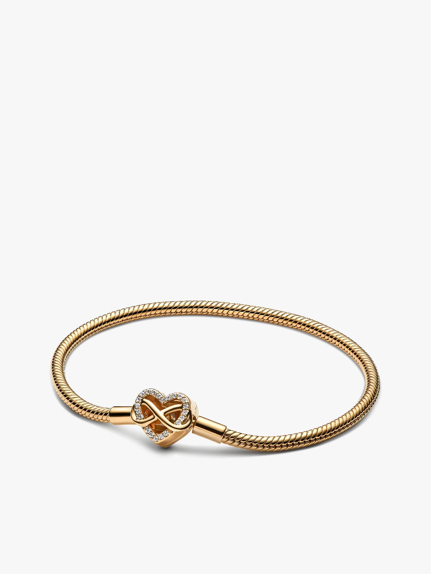 Sparkling Infinity Heart Clasp-slangenschakelarmband