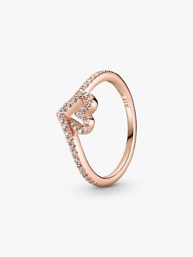 Sparkling Wishbone Hart Ring