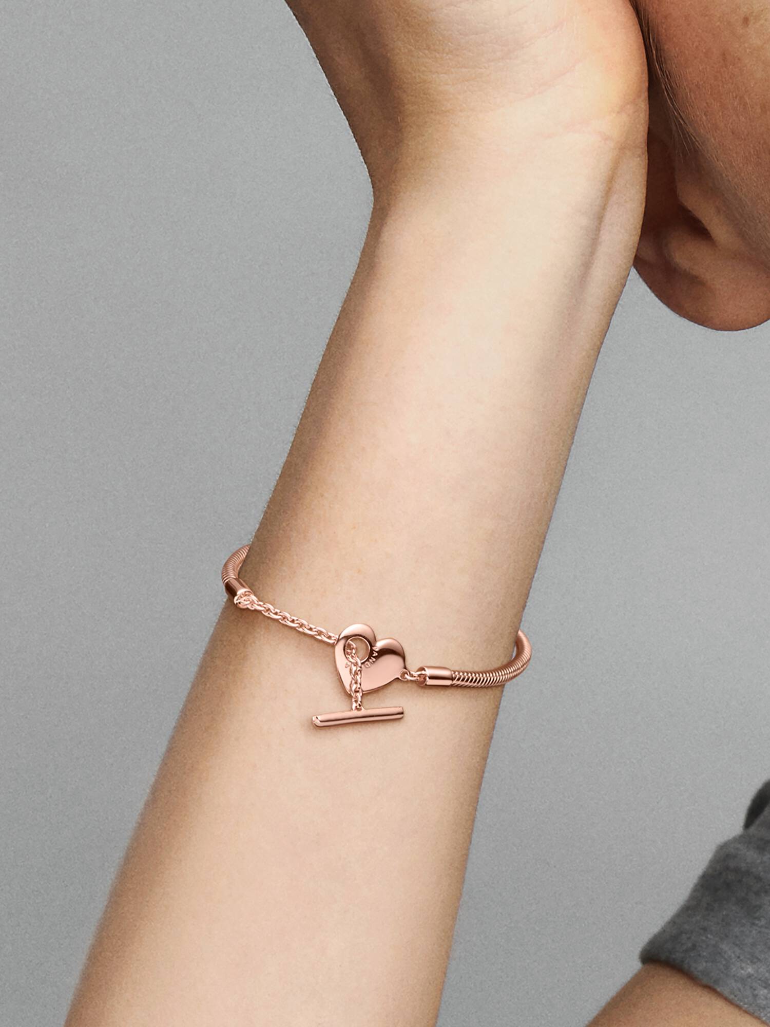 Pandora Moments Hart T-Bar Snake Chain Armband