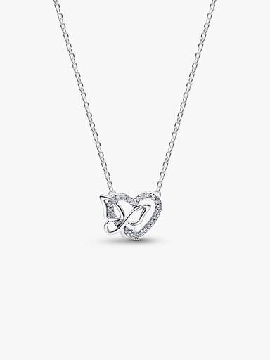 Verstrengeld Hart & Vlinder Ketting met Hanger