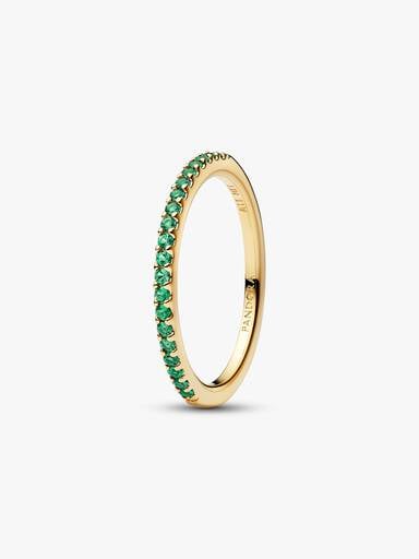 Sprankelende Groene Halve Eternity Bandring